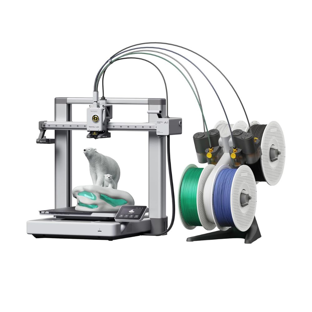 Bambu Lab A1 Combo, Impresora 3D A1 y AMS lite, Soporta Impresión 3D Multi-Color, Alta Velocidad y Precisión, Calibración Completa Automática y Compensación Activa de Tasa de Flujo, ≤48 dB Impresoras