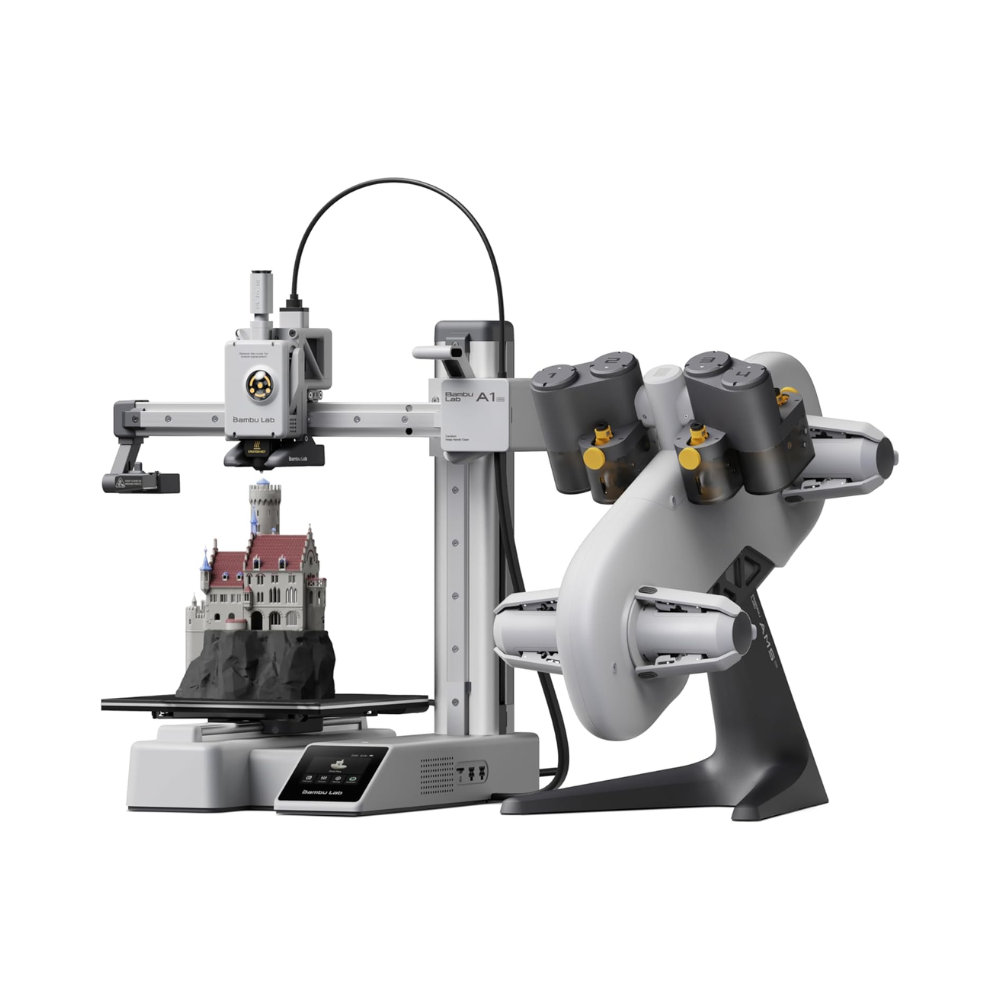 Bambu Lab A1 Mini Combo A1 Mini Impresora 3D A1 y AMS Lite, compatible con impresión 3D multicolor, alta velocidad y precisión, calibración totalmente automática y compensación de caudal activo, ≤48 dB Impresoras 3D Silenciosas FDM