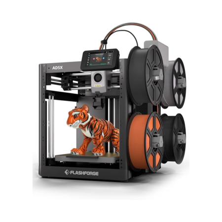 FLASHFORGE Impresora 3D multicolor AD5X, CoreXY 23.622 in/s de alta velocidad, nivelación automática de 1 clic, extrusora de accionamiento directo de 572.0 °F, volumen de construcción de 8.661 x 8.661 x 8.661 in, ideal para precisión y eficiencia
