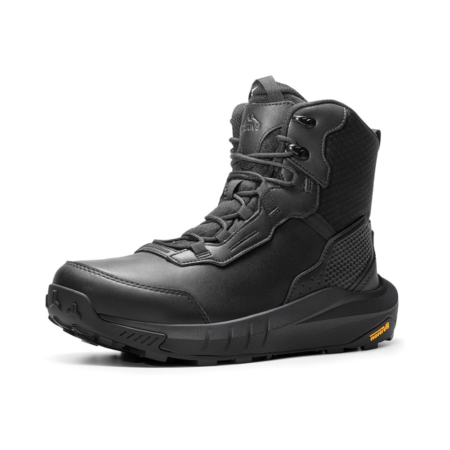 NORTIV 8 Botas de trabajo tácticas impermeables para hombre, botas de invierno, con suela acolchada, ligeras, de cuero, antideslizantes, botas de combate con soporte de arco para uso militar