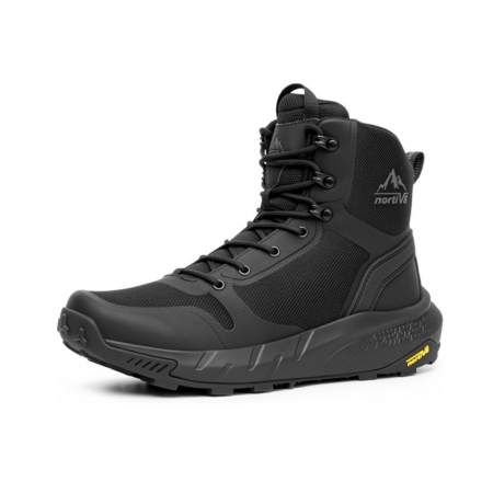 NORTIV 8 Botas tácticas militares para hombre, ligeras y cómodas, con cremallera lateral para todo el día, botas de trabajo, para motocicleta, botas de combate, para senderismo, Metrostrike (8-9